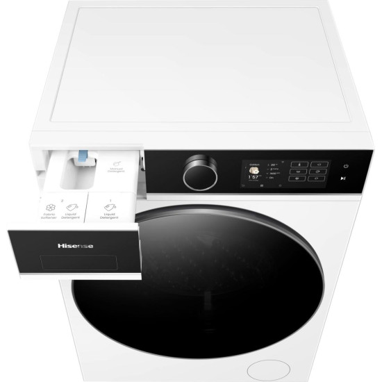 Hisense WF5I1045BWQ elöltöltős mosógép, 10.5 kg, Wifi, gőz,59.5x55x84.5 cm