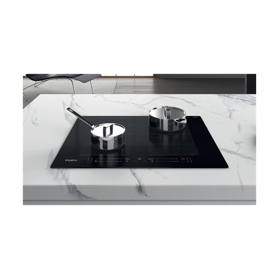 Whirlpool WF S8865 NE beépíthető indukciós kerámialap, 65x51x5.4 cm, fekete szín