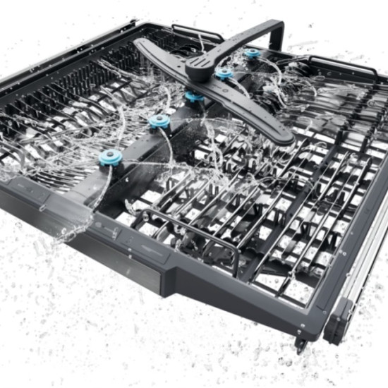 Haier XF 4A4M4PB mosogatógép, 14 teríték, inverter motor, 3 kosár, Wifi, automatikus ajtónyitás, 59.7x59.8x85 cm, fekete szín