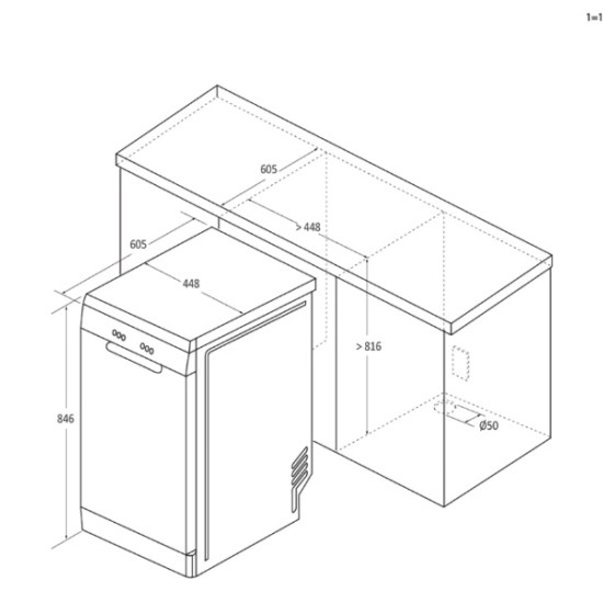 Haier XF1C3TB1FW mosogatógép, 11 teríték, inverter motor, 3 kosár, Wifi, automatikus ajtónyitás, 44.8x60.5x84.6 cm