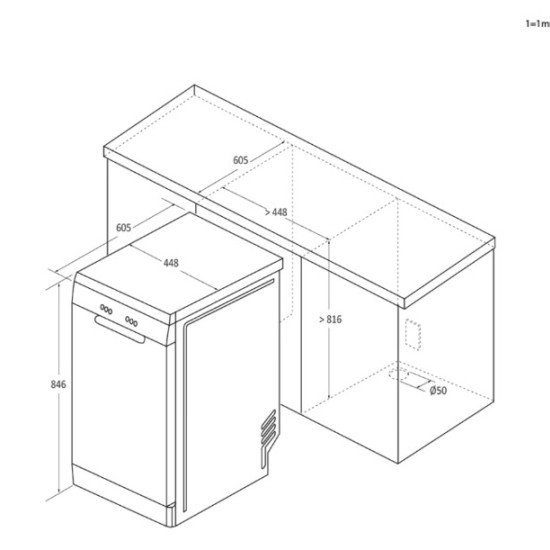 Haier XF1C3TB1FX mosogatógép, 11 teríték, Wifi, inverter motor, 3 kosár, automatikus ajtónyitás, 44.8x60.5x84.6 cm, inox