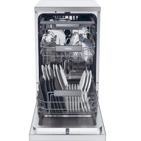 Haier XF1C3TB1FX mosogatógép, 11 teríték, Wifi, inverter motor, 3 kosár, automatikus ajtónyitás, 44.8x60.5x84.6 cm, inox