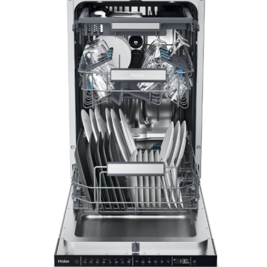 Haier XI1C1TB4LPCFB teljesen beépíthető mosogatógép, Wifi, 3 kosár, automatikus ajtónyitás, inverter motor, 11 teríték, 44.8x55.9x81.6 cm