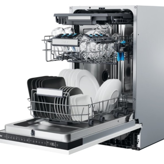 Haier XI1C1TB4LPCFB teljesen beépíthető mosogatógép, Wifi, 3 kosár, automatikus ajtónyitás, inverter motor, 11 teríték, 44.8x55.9x81.6 cm