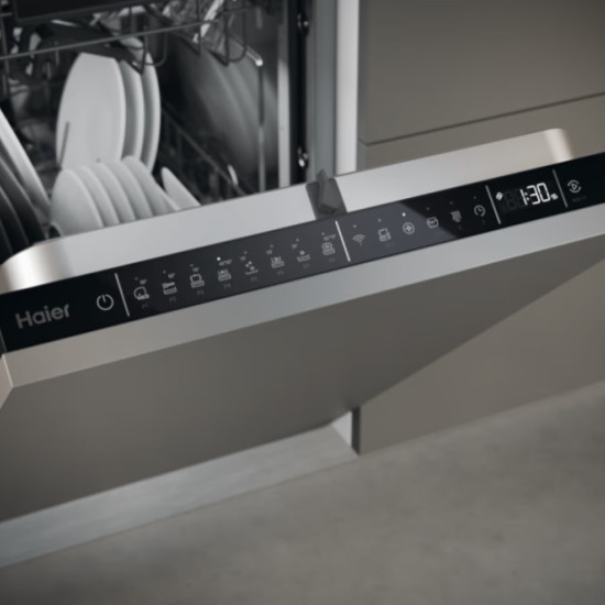 Haier XI1C1TB4LPCFB teljesen beépíthető mosogatógép, Wifi, 3 kosár, automatikus ajtónyitás, inverter motor, 11 teríték, 44.8x55.9x81.6 cm