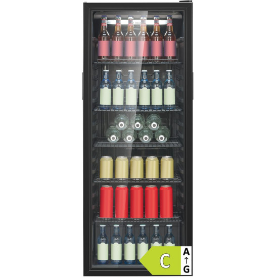 Bomann KSG 7292 üvegajtós italhűtő, 236L, 55x55x143 cm, fekete szín 