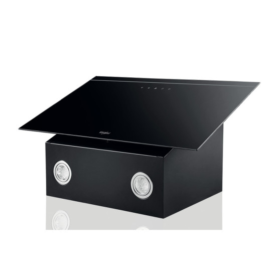 Whirlpool AKR 62F LT K beépíthető falra szerelhető döntött kürtös konyhai elszívó, 59.8x32.6x36 cm, fekete szín 