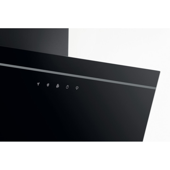 Whirlpool AKR 62F LT K beépíthető falra szerelhető döntött kürtös konyhai elszívó, 59.8x32.6x36 cm, fekete szín 