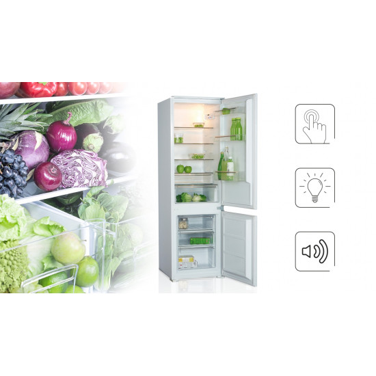 MPM MPM-259-KBI-16/AA beépíthető kombinált hűtő 3 fiókos fagyasztóval 54 x 54 x 178.5 cm