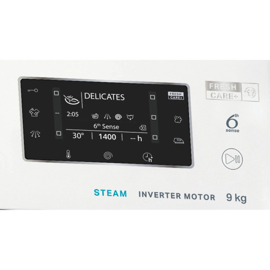 Whirlpool FFD 9489 BV EE elöltöltős mosógép, 9 kg, inverter motor, gőz, 59.5x63x85 cm 