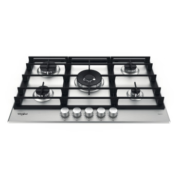 Whirlpool GMWL 728/IXL beépíthető gáz főzőlap, 73x51x4.1 cm, 5 gázégő, wok égőfej, inox ixelium szín
