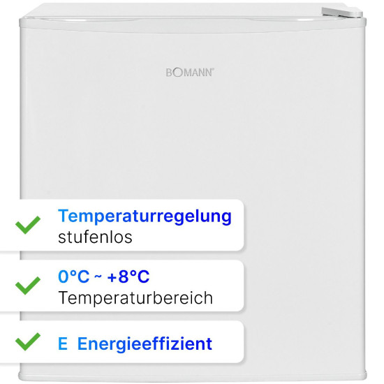 Bomann KB 7346 egyajtós mini hűtőszekrény, 42L, 45x45x51 cm 