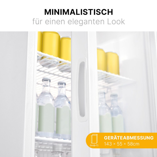 Bomann KSG 7289 üvegajtós italhűtő, 245L, 55x58x143 cm