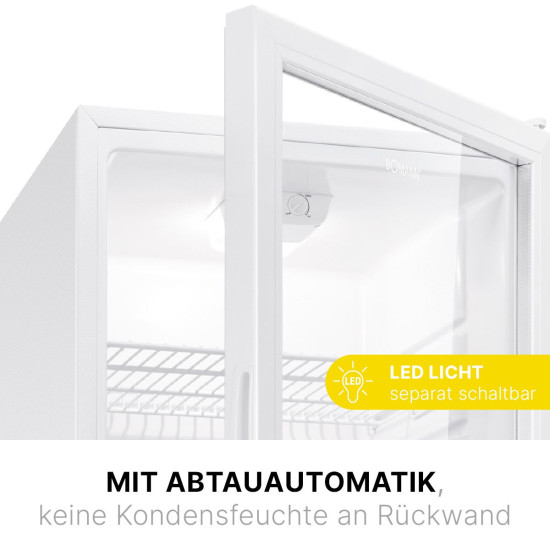 Bomann KSG 7289 üvegajtós italhűtő, 245L, 55x58x143 cm