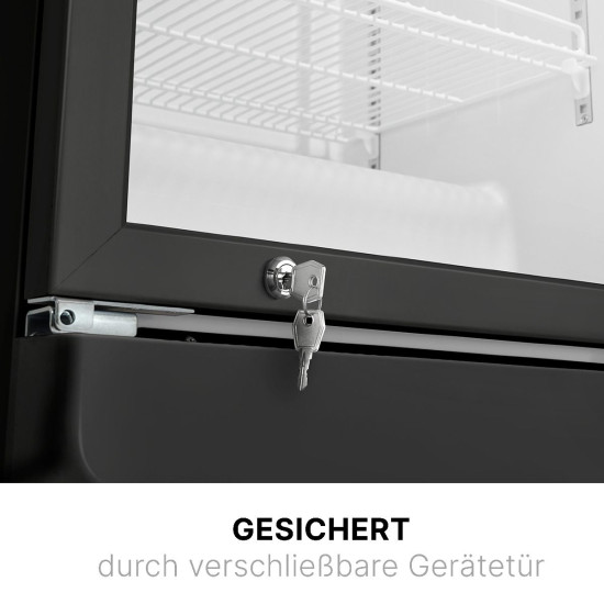 Bomann KSG 7351 üvegajtós italhűtő, 356L, 59.5x57x194.5 cm, fekete szín