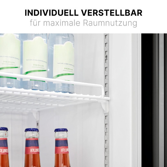 Bomann KSG 7351 üvegajtós italhűtő, 356L, 59.5x57x194.5 cm, fekete szín