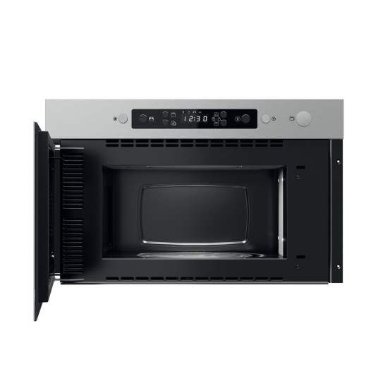 Whirlpool MBNA920X beépíthető mikrohullámú sütő, 750W, 22L, 59.5x32x38.2cm inox szín