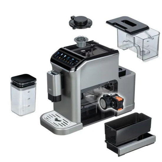 MPM MPM-MKW-11M automata kávéfőző, 1.5L,automatikus habosított tejadagoló a választott kávé típusától függően, 5 féle programozott kávé 