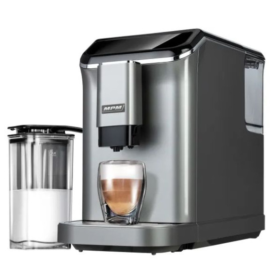 MPM MPM-MKW-11M automata kávéfőző, 1.5L,automatikus habosított tejadagoló a választott kávé típusától függően, 5 féle programozott kávé 