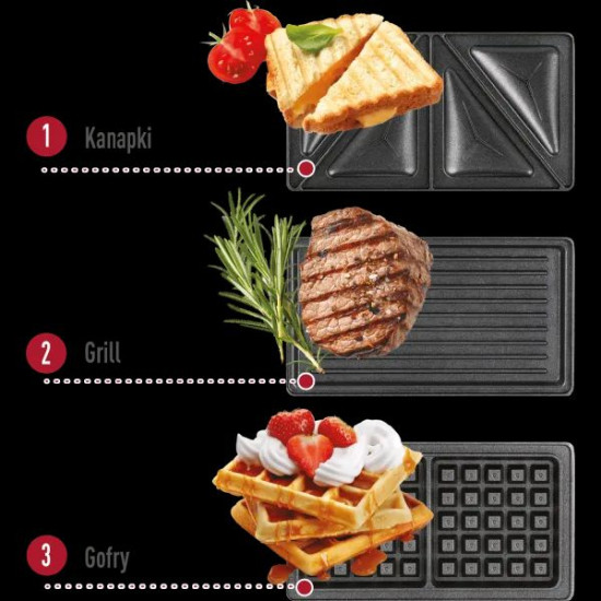 MPM MPM-MOP-51/B1 multifunkciós szendvicssütő 3az1ben