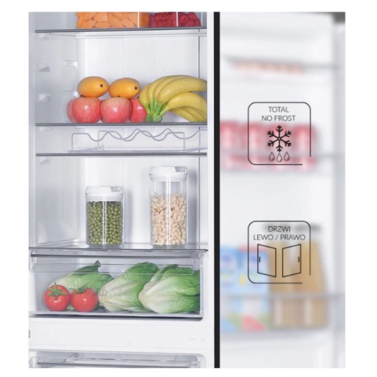 MPM MPM-312-FF-60-D Total No Frost alulfagyasztós kombinált hűtőszekrény, 210/83L, 60x60.5x186 cm, sötét inox szín 