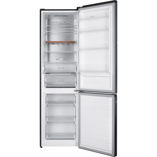 MPM MPM-400-FF-61/C Total No Frost alulfagyasztós kombinált hűtőszekrény, 264/113L, inverter kompresszor, 60x59x201 cm, night inox