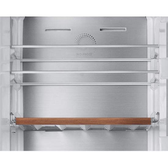 MPM MPM-400-FF-61/C Total No Frost alulfagyasztós kombinált hűtőszekrény, 264/113L, inverter kompresszor, 60x59x201 cm, night inox