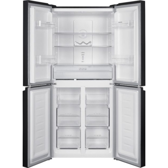 MPM MPM-404-SBF-14/D Total No Frost side by side hűtőszekrény francia ajtós kialakítással, inverter kompresszor, 237/125L, 79x62x180 cm, fekete szín 