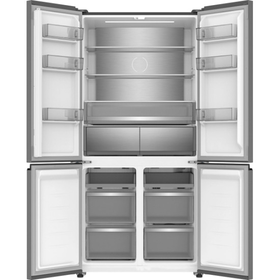 MPM MPM-503-SSI-12/D Full No Frost side by side hűtőszekrény francia ajtós kialakítással, inverter kompresszor, 349/76L, 90.5x60x190 cm, fekete szín