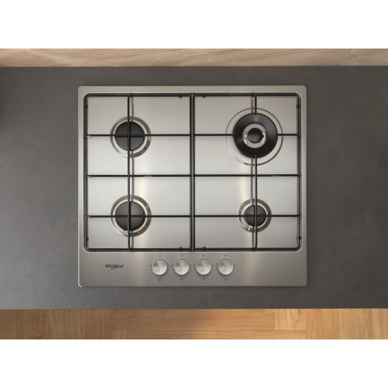 Whirlpool TGML 651 IX beépíthető gáz főzőlap, 58x51x5.6 cm, wok égőfej, inox szín 