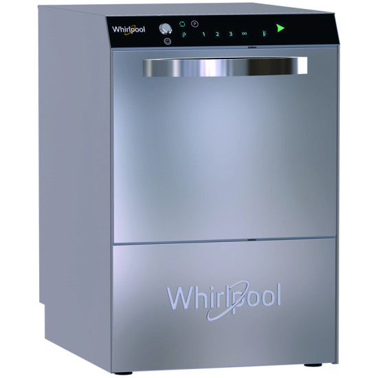 Whirlpool SDD 54 US professzionális ipari mosogatógép, 18 teríték, mosogatás 60-480 másodperc alatt, 3900W, 230V, 58.2x61x82.2 cm, inox 