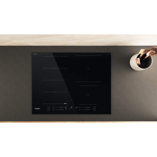 Whirlpool WF S4665 CPBF beépíthető indukciós kerámialap, 65x51x5.4 cm, fekete szín 
