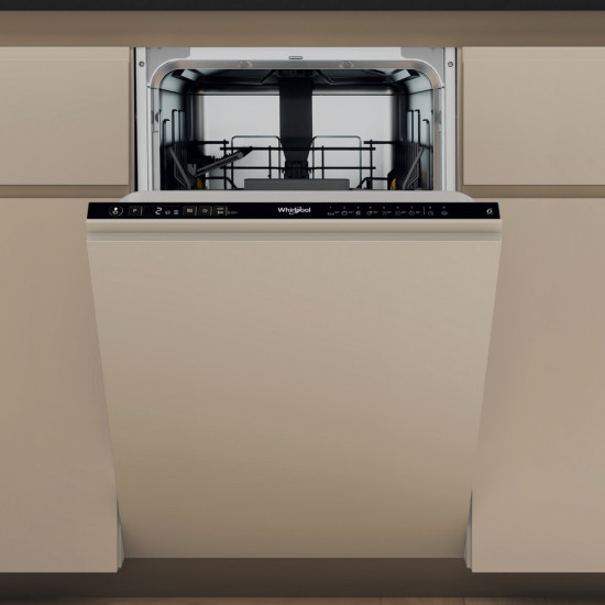 Whirlpool WH2IC10BS7LA0 teljesen beépíthető mosogatógép, automatikus ajtónyitás, 10 teríték, 44.8x55.5x82 cm