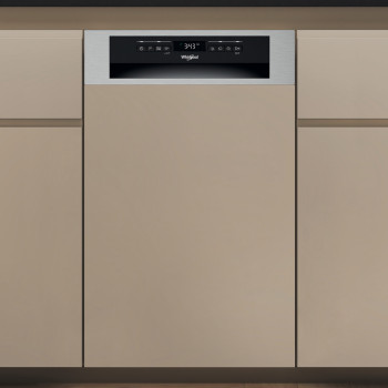 Whirlpool WH6PB10BS7A0 beépíthető kezelőpaneles mosogatógép, 10 teríték, 3 kosár, automatikus ajtónyitás, 44.8x55.5x82 cm