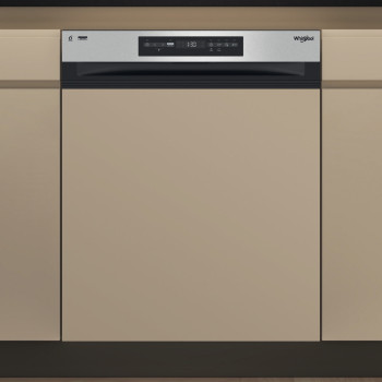 Whirlpool WH7PC15B4M60 beépíthető kezelőpaneles mosogatógép, 3 kosár, automatikus ajtónyitás, 15 teríték, 59.8x55.5x82 cm, inox szín 