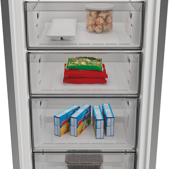 Whirlpool WHMFF 6312 XP4 fagyasztószekrény, 286L, 59.7x70.9x186.5 cm, ezüst szín 