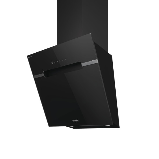 Whirlpool WHVS 61F LT DP K beépíthető falra szerelhető döntött kürtös konyhai elszívó, 59.8x37.1x147.5 cm, fekete szín