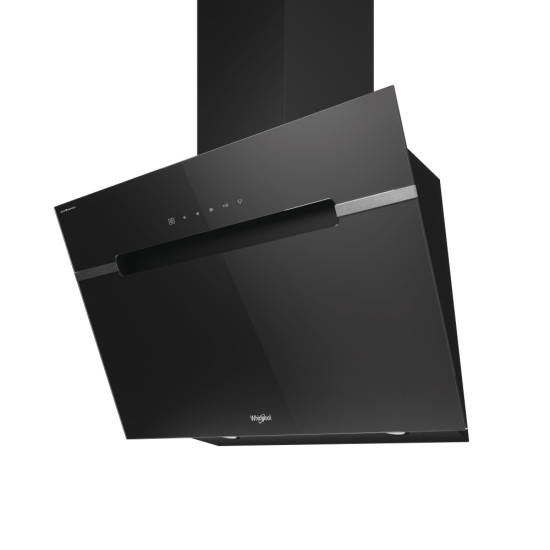 Whirlpool WHVS 91F LT DP K beépíthető falra szerelhető döntött kürtös konyhai elszívó, 89.8x36.8x147.5 cm, fekete szín 