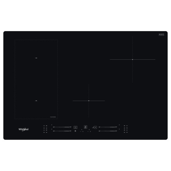 Whirlpool WL S3777 NE beépíthető indukciós kerámialap, 77x51x5.4 cm, fekete szín 