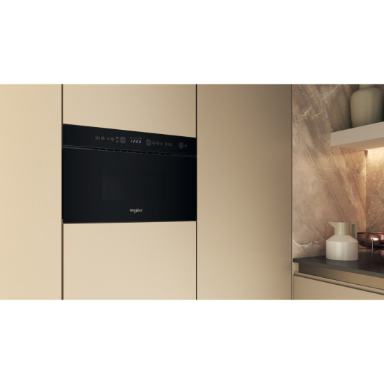 Whirlpool WMN14BB beépíthető mikrohullámú sütő, 22L, 700W, 59.5x32x38.2 cm, fekete szín 