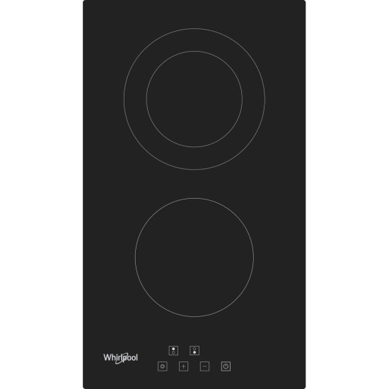 Whirlpool WRD 6030 B beépíthető dominó 2 főzőzónás kerámialap, 30x52x4.7 cm, fekete szín