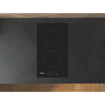 Whirlpool WRD 6030 B beépíthető dominó 2 főzőzónás kerámialap, 30x52x4.7 cm, fekete szín