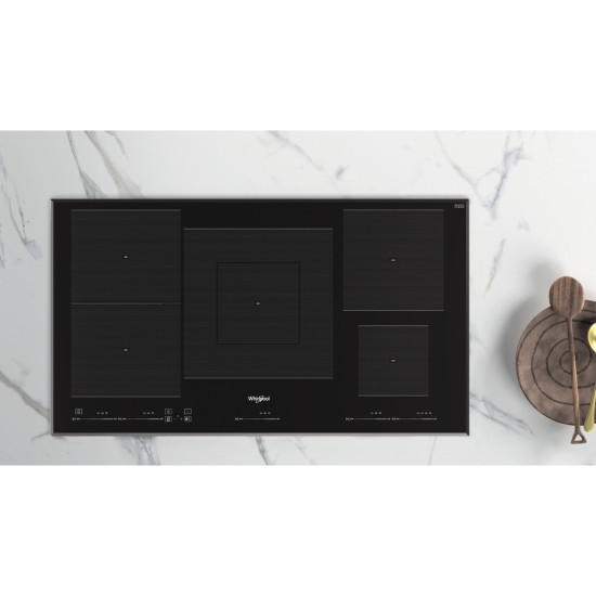Whirlpool WT 1090 BA beépíthető indukciós kerámialap, 90x51x5.3 cm, fekete szín 