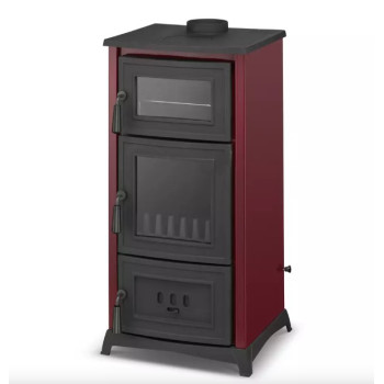 Warnex Hunor 901 bordó öntvény sütős kandalló, 6.22kW Öntöttvas tűztér és fedlap