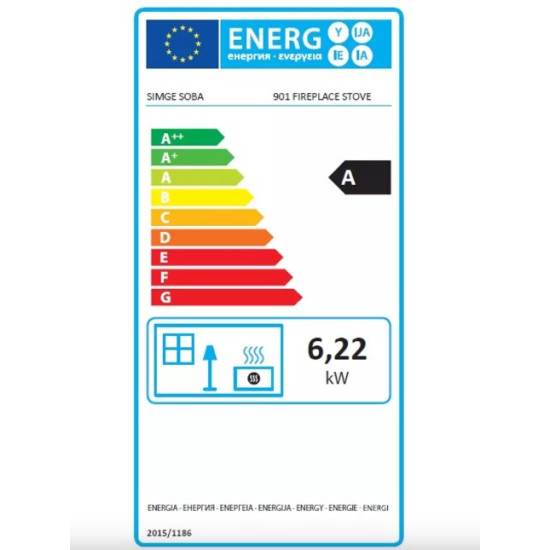 Warnex Hunor 901 bordó öntvény sütős kandalló, 6.22kW Öntöttvas tűztér és fedlap