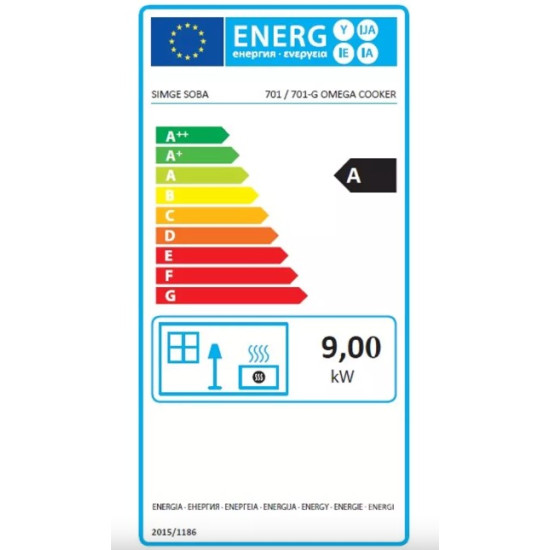 Warnex Hunor 701 Omega fekete-fehér sparhelt jobbos,9kW,öntöttvas tűztér és fedlap