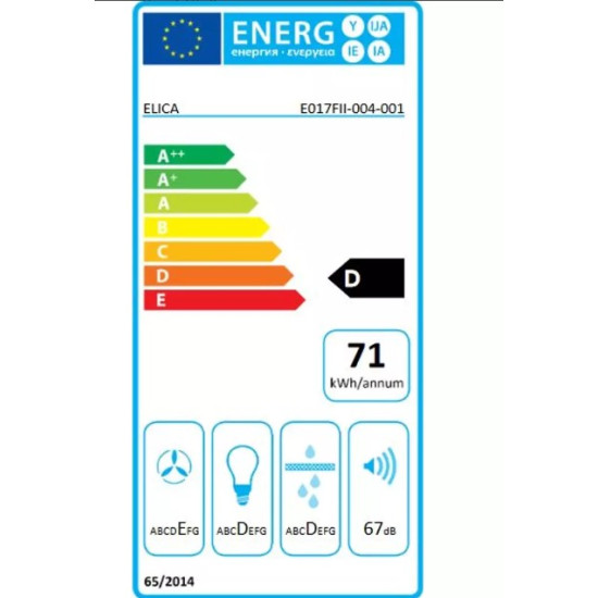 Elica PRF0142723 ERA C IX/A/52 felső szekrénybe építhető konyhai elszívó,inox,60cm,2x3W LED világítás 