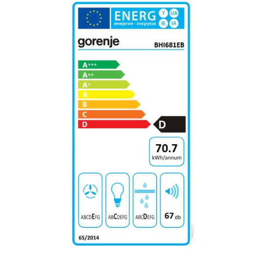 Gorenje BHI681EB kürtőbe építhető konyhai elszívó,fekete