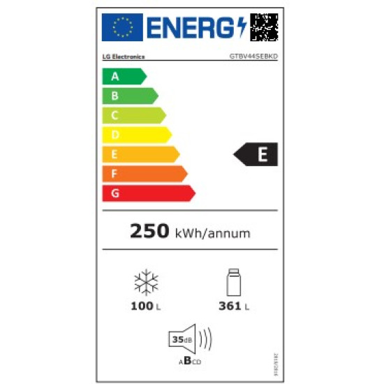 LG GTBV44SEBKD felülfagyasztós kombinált hűtőszekrény,DoorCooling+™ és ThinQ™ technológia,461L kapacitás,Smart Inverter Kompresszor,184.5cm magas,Wifi,bőrszínű bézs 