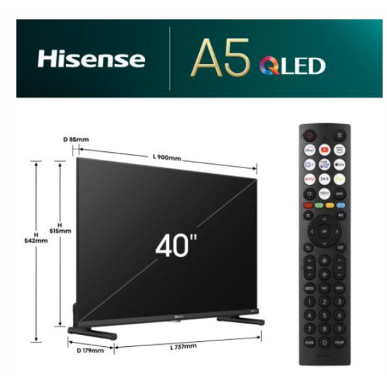 Hisense 40A5NQ QLED FULL HD SMART TV, 40", 101.6 cm
